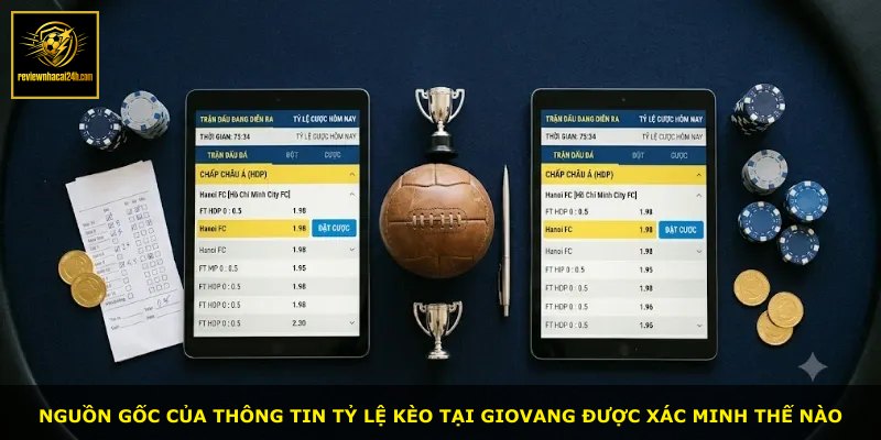 Nguồn gốc của thông tin tỷ lệ kèo tại GIOVANG được xác minh thế nào